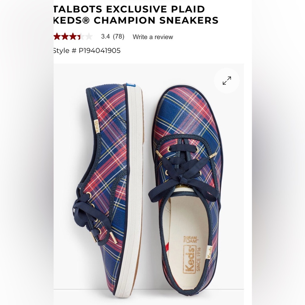 KEDS/TALBOTS PLAID CHAMPION SNEAKER
